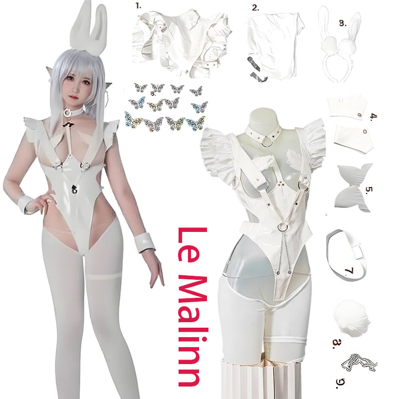 Anime Cosplay Jumpsuit - Uszy Złego Białego Królika ‌ Kostium