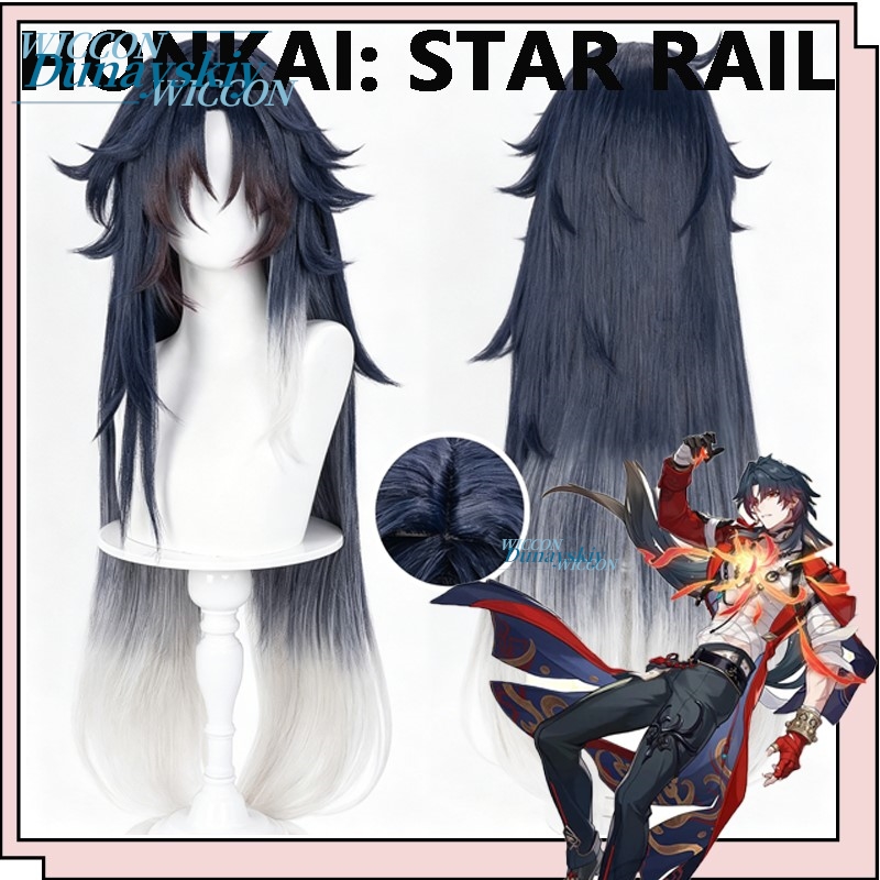 Anime Cosplay Blue Hair - Peruka Mortenax z gry Honkai Star
