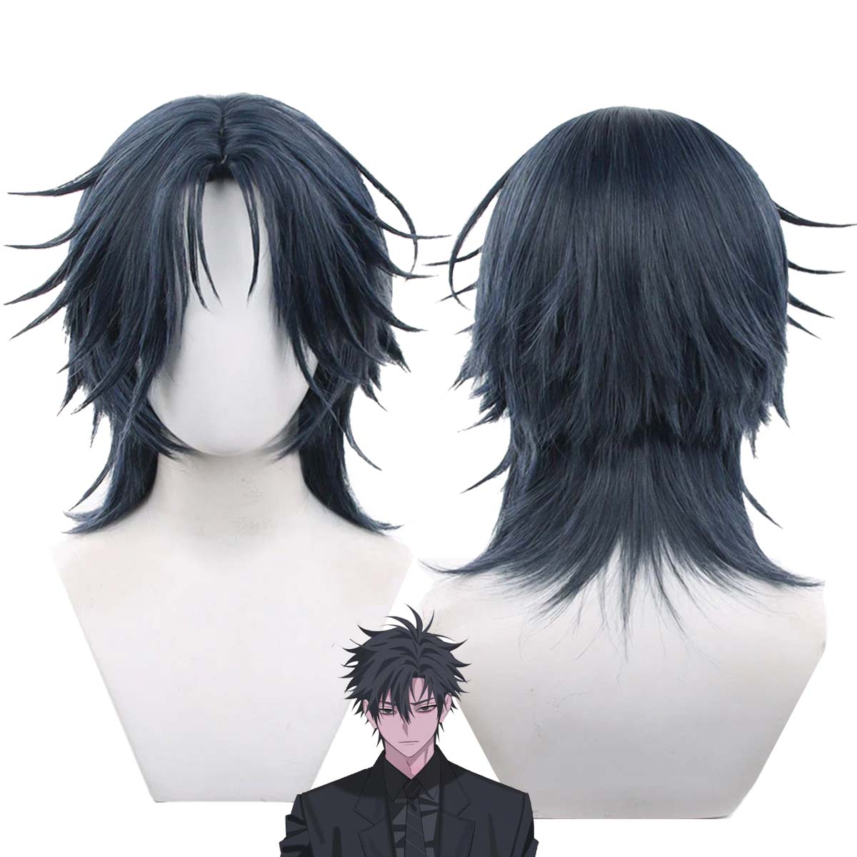 Męska peruka cosplayowa Anime  – Anime Cosplay Blue Hair recenzja i cena